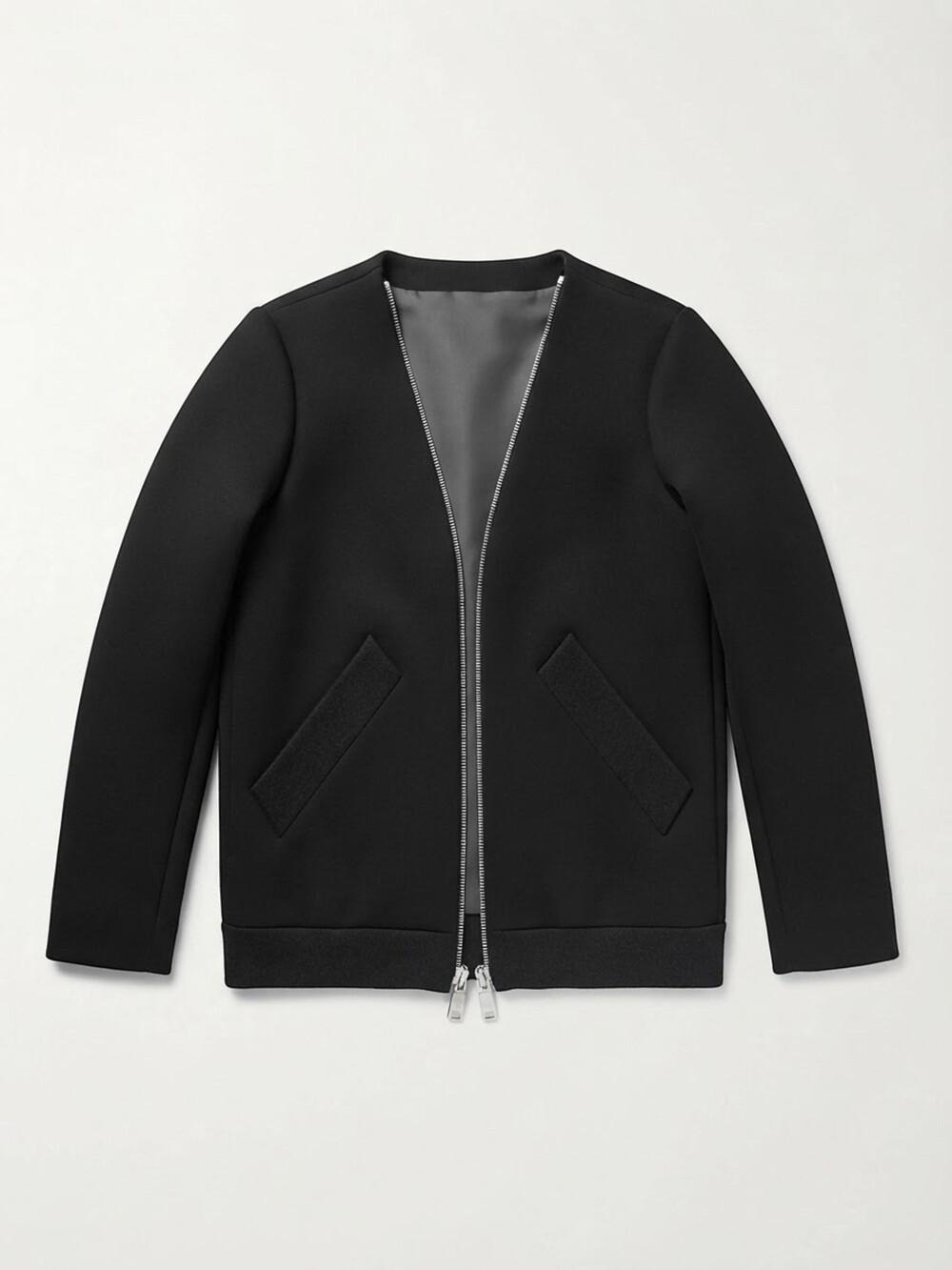 Barbara Bui No-Collar Reversible Faux Zip Bomber Jacket Women's Black S/M